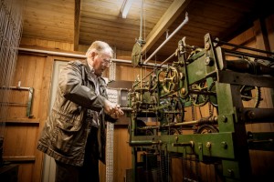 Sjef Grönefeld, adjusts the tower clock in the town hall, near Oldenzaal. 